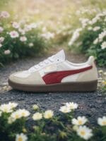 Palermo Lth Unisex Beige & White Sneakers